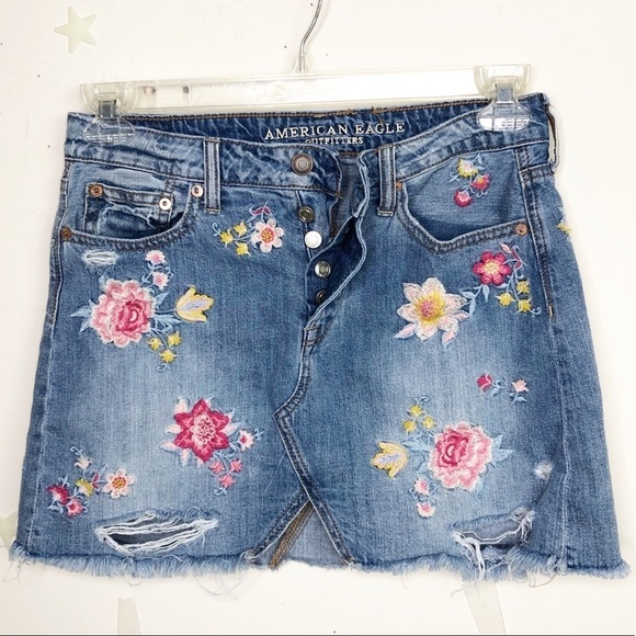 AMERICAN eagle button fly denim bo hi mini skirt - Picture 10 of 10